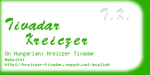 tivadar kreiczer business card